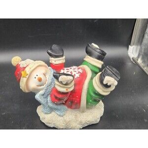 Musical Snowman Christmas Holiday Decor Wine Bottle Holder Lights Plays 4 Songs